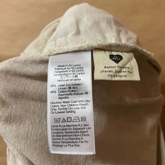 Madewell | Clean Pull On Shorts High Rise Linen Cotton Natural Undyed Size M - Picture 9 of 9
